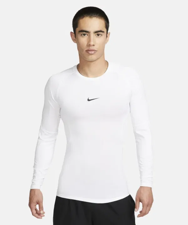 Футболка длинный рукав Dry Fit, Nike, белый-черный