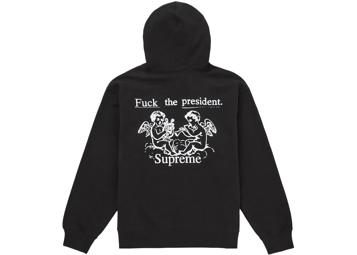 Мужская худи с принтом President Supreme, Черный — фото 2