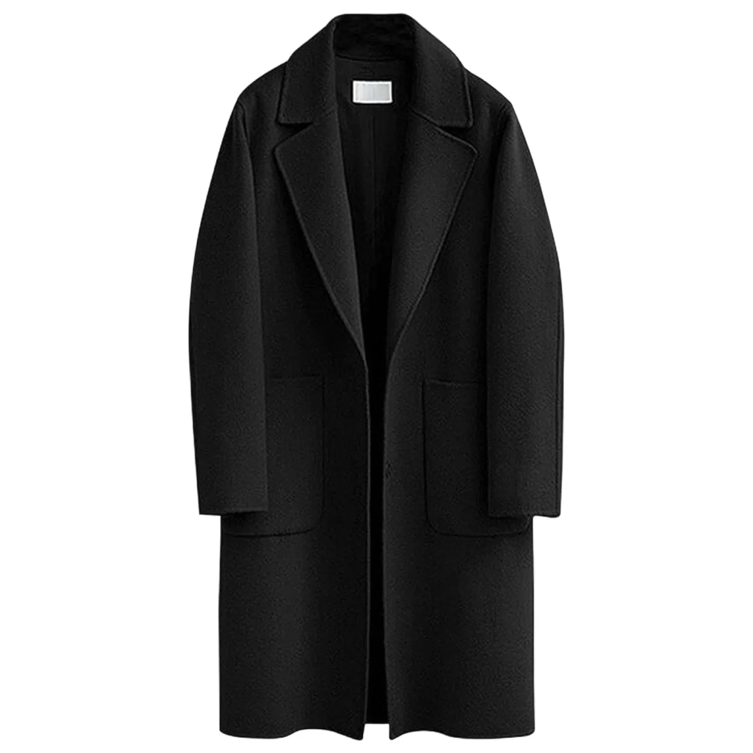 Женское шерстяное пальто однобордное Casual Winter, Nero