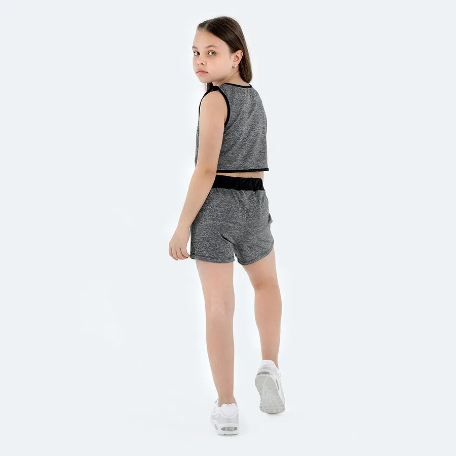 Комплект из топа и шорт с принтом DESTA Slazenger, Темно-серый — фото 4
