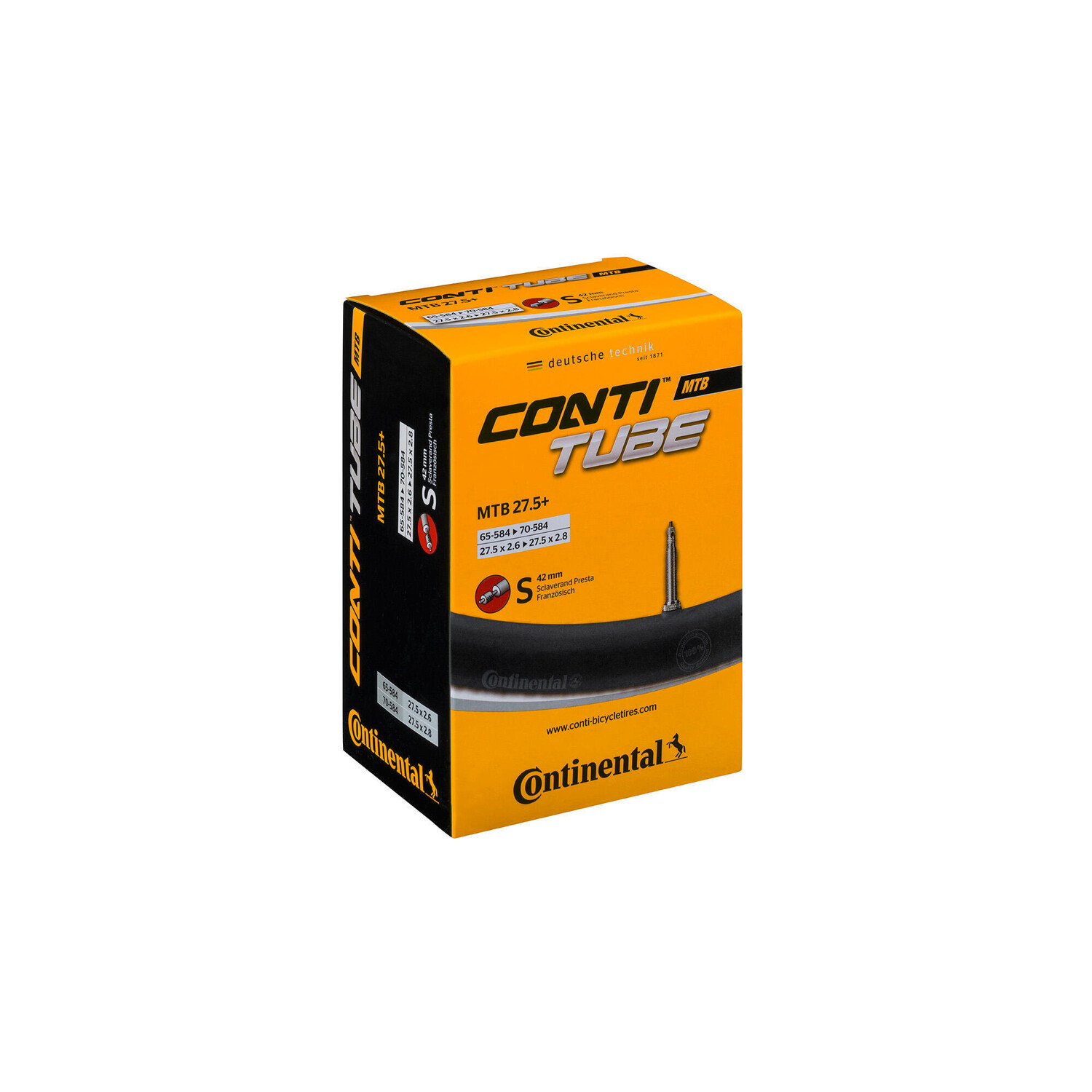

Трубка Mtb 27.5 B+ Light CONTINENTAL, черный / черный / черный
