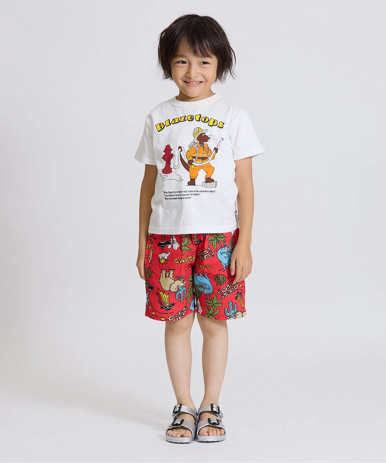 Детские шорты с принтом Dino Red F.O.KIDS, Red — фото 4