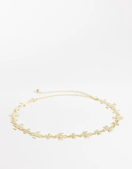 

Ремень-цепочка с золотыми крестами My Accessories