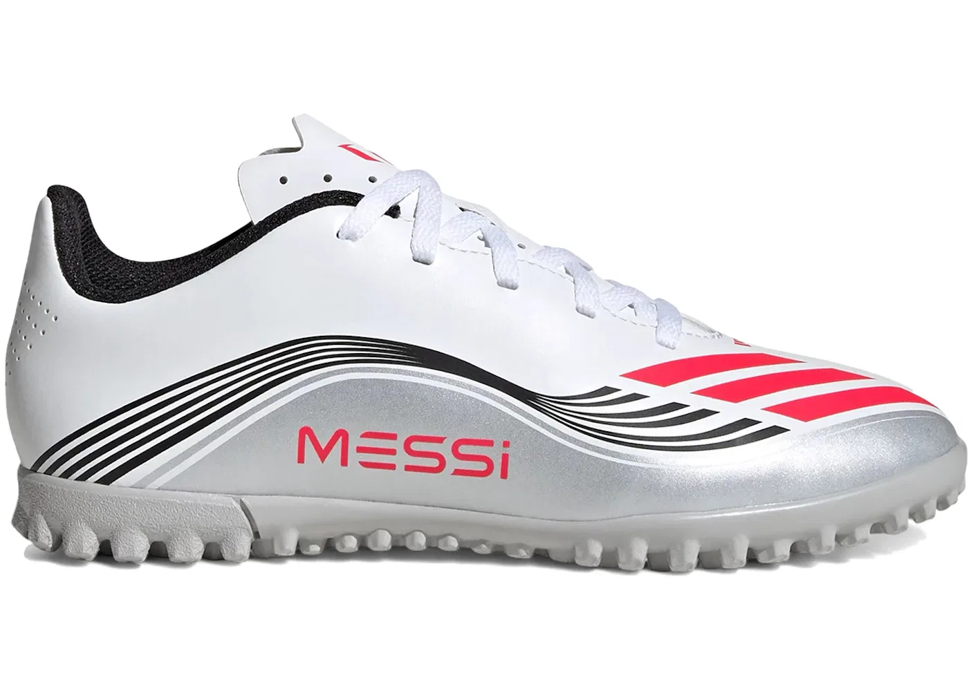 Детские бутсы F50 Club TF Adidas, Cloud White/Lucid Red/Silver Metallic