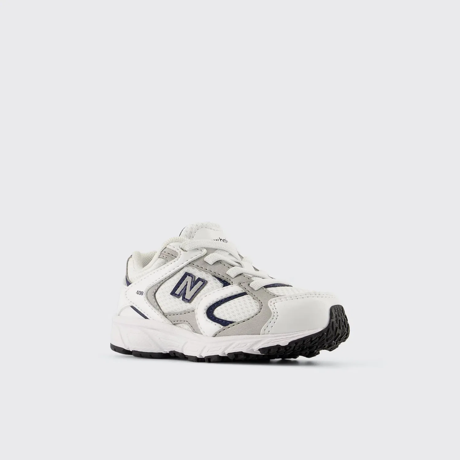 Детские кроссовки для мальчиков со шнуровкой 408 Bungee Lace New Balance, Blanco / Gris — фото 4