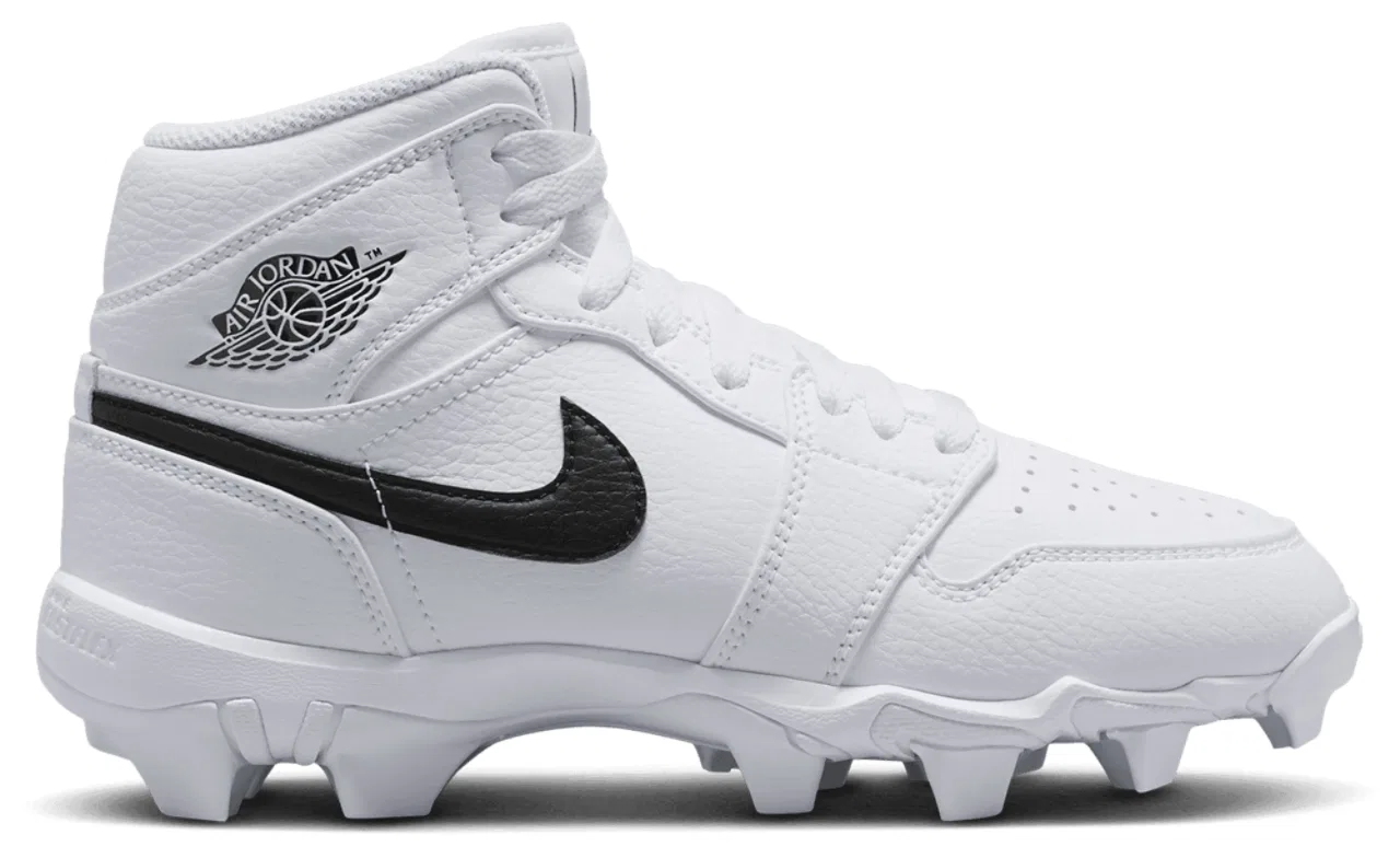 Бутсы для мальчиков AJ 1 Mid Cleats Jordan, черный/белый