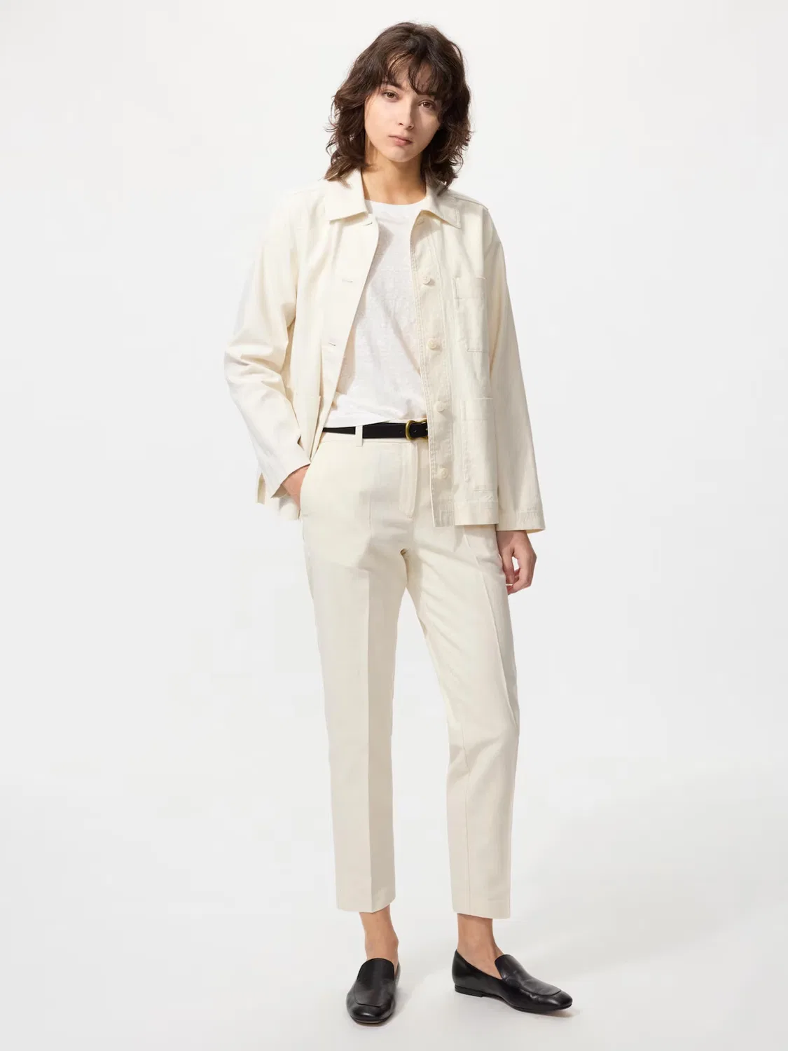 Куртка Uniqlo, льняная хлопковая, черный — фото 2