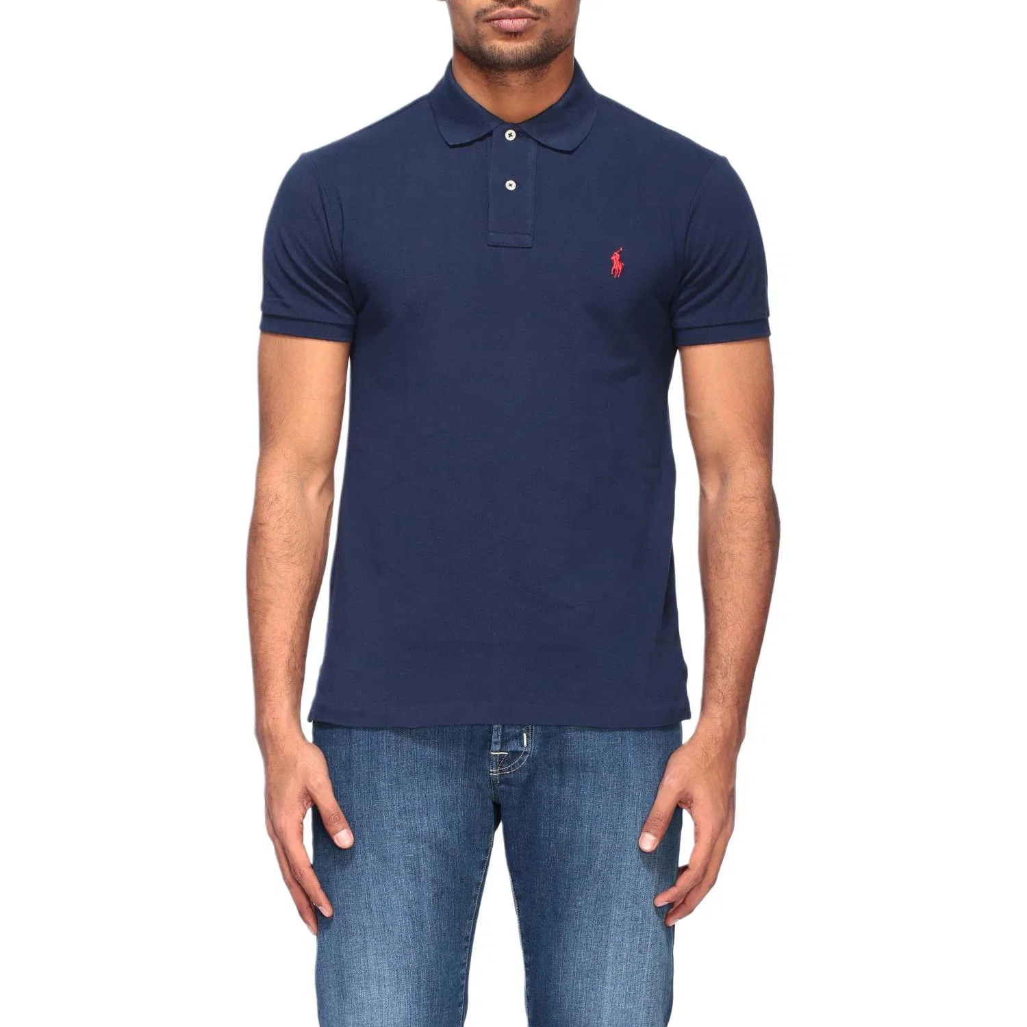 Поло Ralph Lauren Polo Shirt Slim Fit, Blue — фото 4