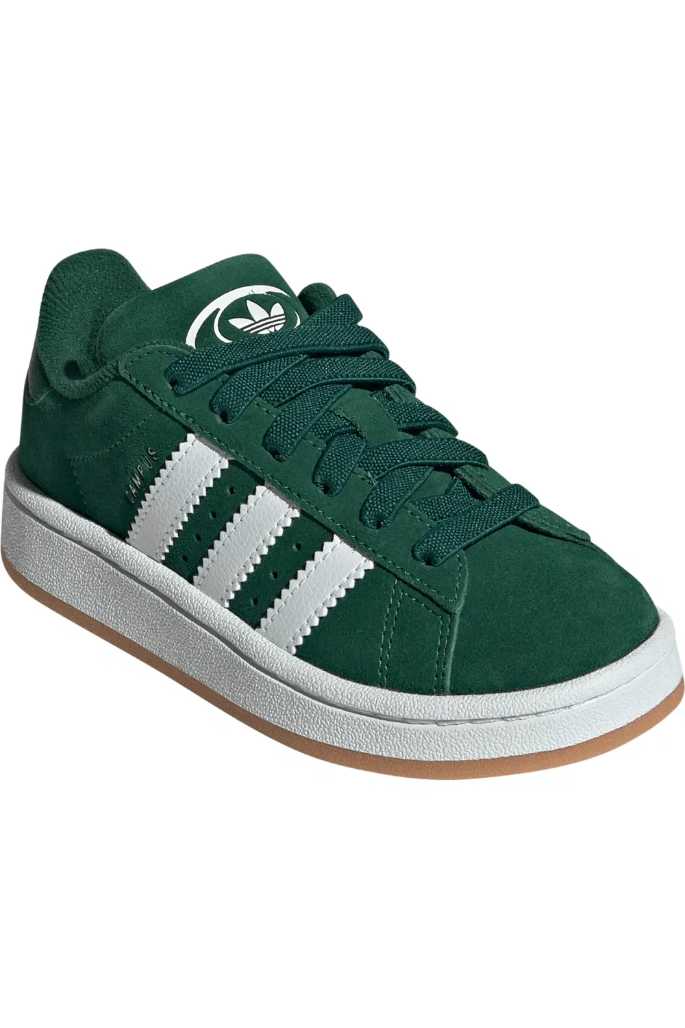 Кроссовки детские с мягким воротником Campus 00s adidas, Dark Green/Cloud White/Gum