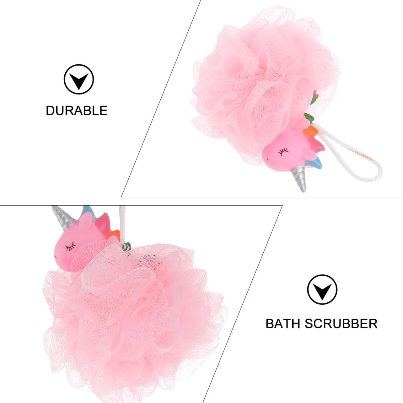Душ-мочалка из сетки Einhorn, 2 шт, Zerodeko, Розовый — фото 3