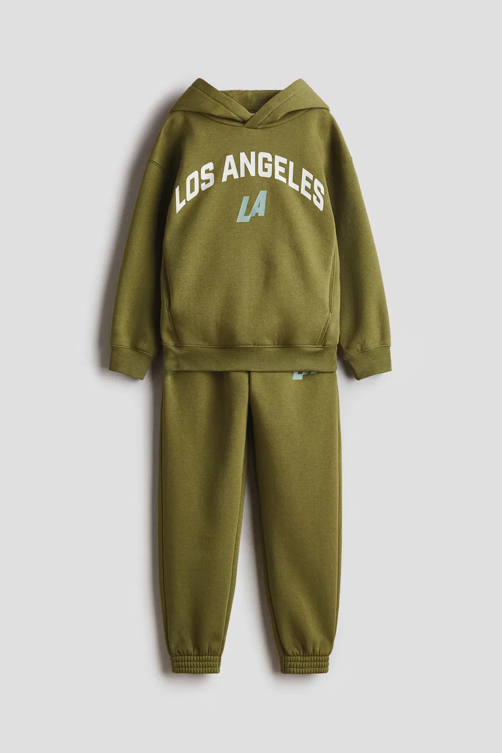 Комплект из двух толстовок с принтом H&M, Khakigrün/Los Angeles