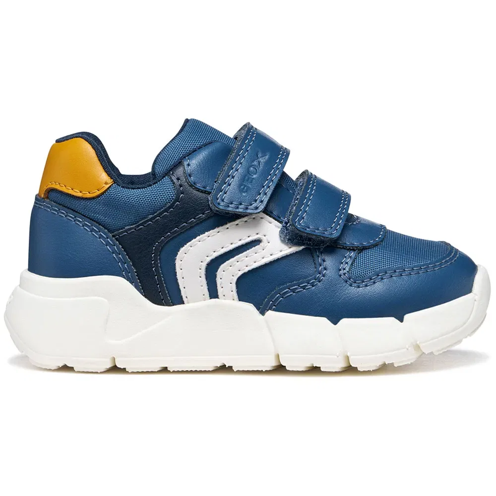 Детские кроссовки для мальчиков с эффектом кожи Geox Flexyper Mini, Blue
