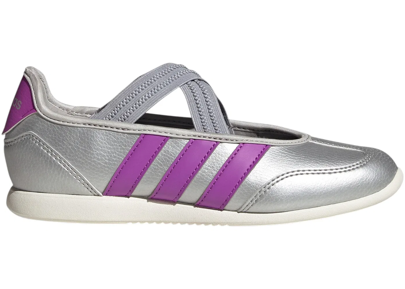 Детские кроссовки с ремешком Adidas Barreda Mary Jane, Silver Metallic Purple Burst Off White