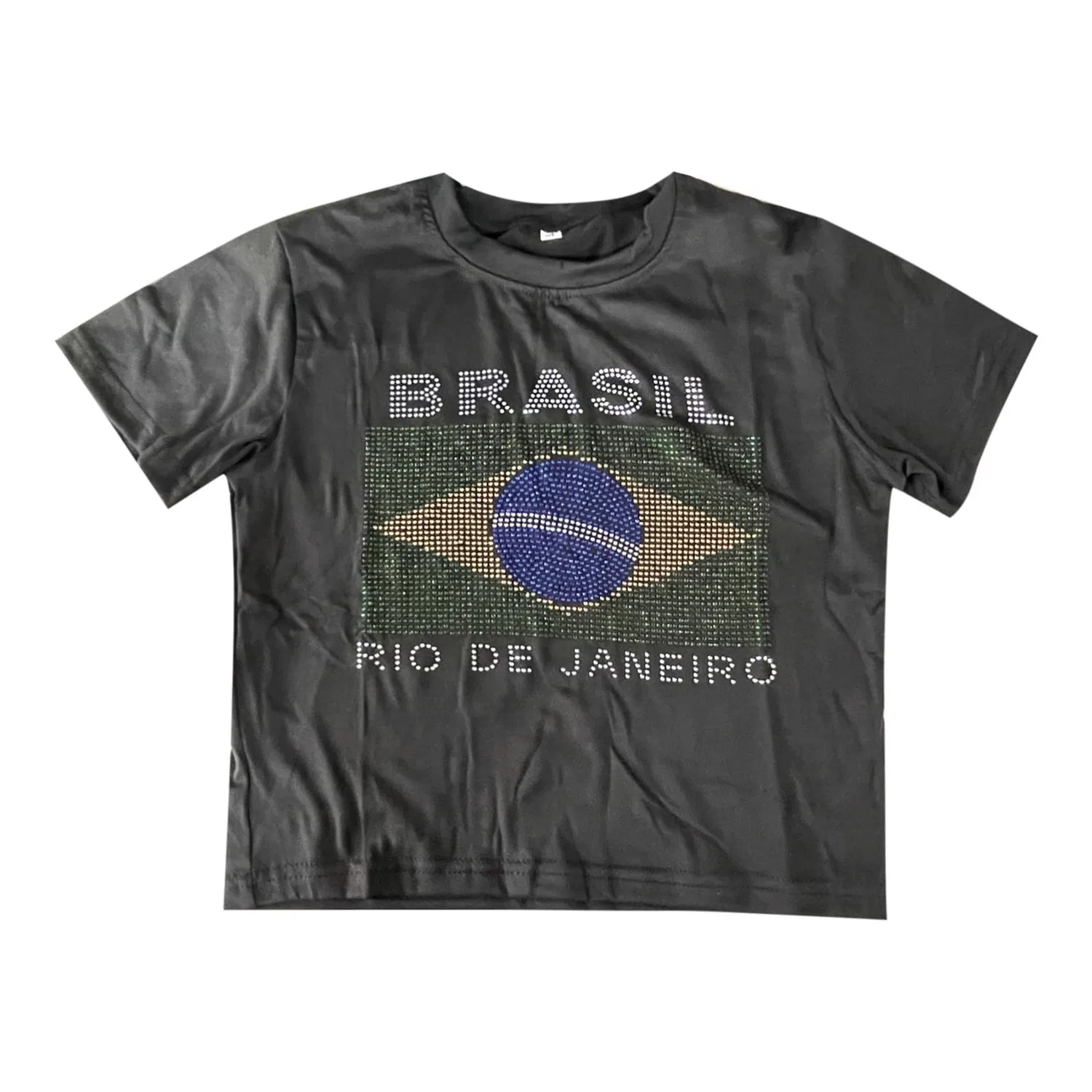 Женская футболка с принтом Brazil Crop Top T-Shirt, O — фото 3