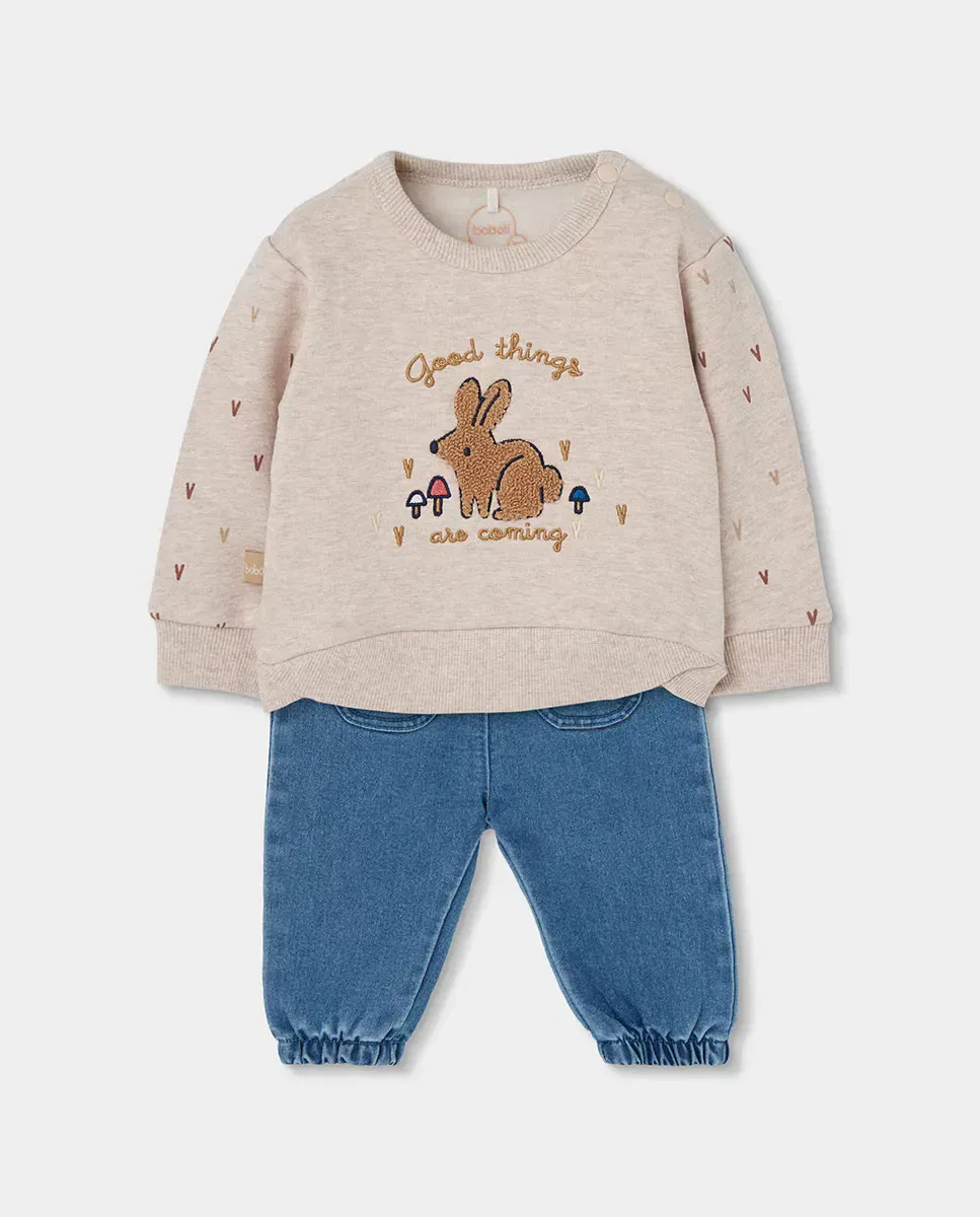 Детский комплект для девочки хлопковый Good things are coming Boboli, Azul Denim