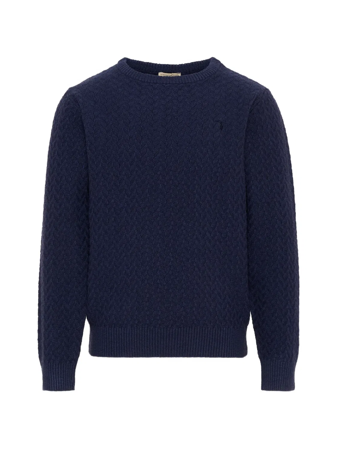 Вязаный свитер с вышитым логотипом Trussardi Junior, синий