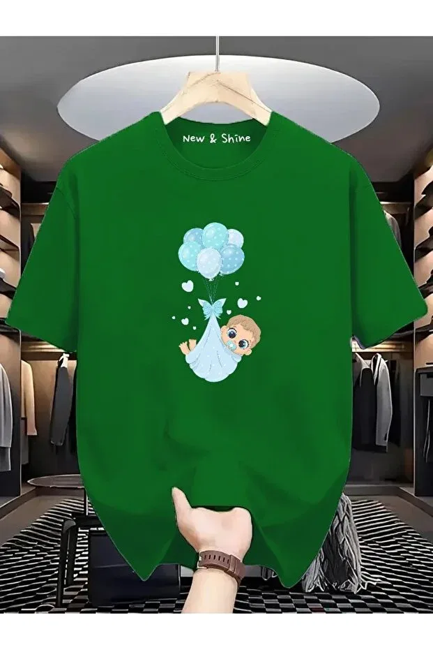Детская футболка с принтом для мальчиков New Shine, Green