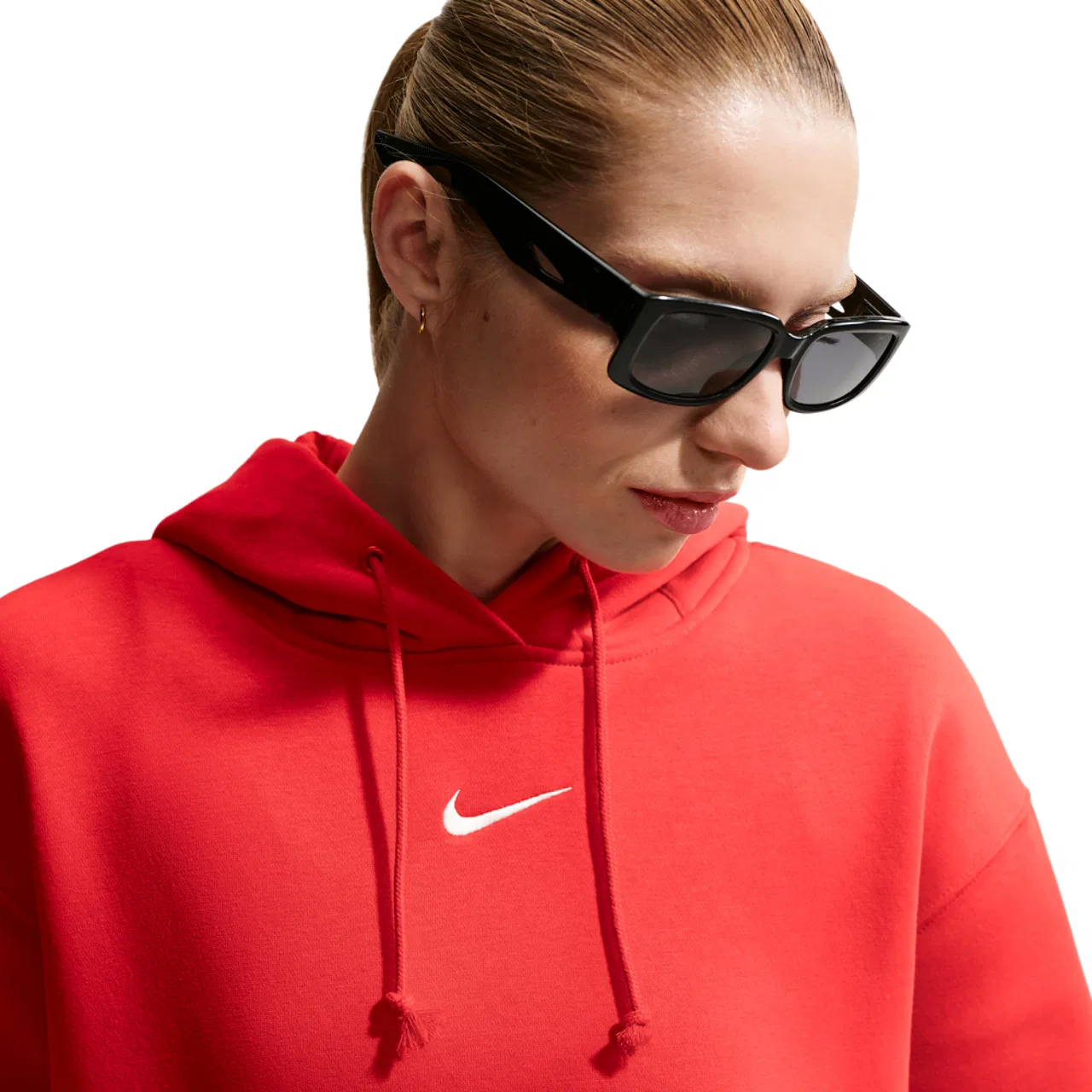 Женское худи Nike Phoenix Fleece, цвет Sail/Lt Crimson — фото 4