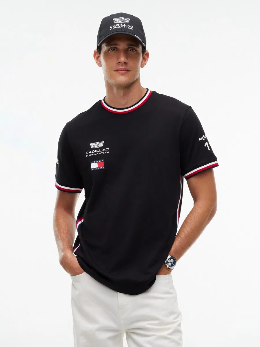 Футболка TOMMY HILFIGER 'X CF1 Replica Perez Tee' черного цвета — фото 2