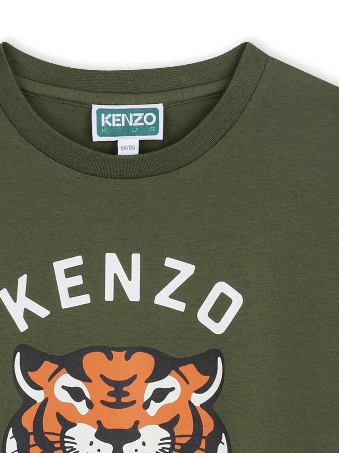 Футболка с принтом KENZO KIDS, зеленый — фото 3