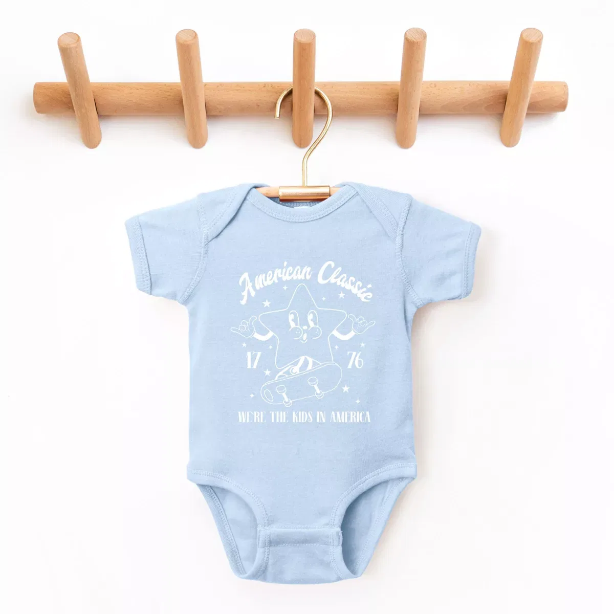Детский боди с коротким рукавом American Classic Kids In America The Juniper Shop, Light Blue