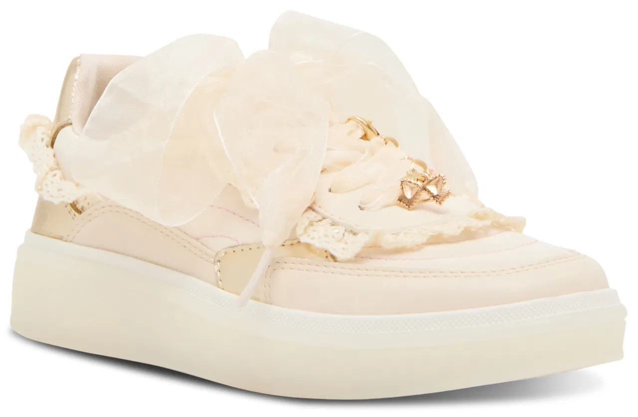 Детские кроссовки для девочек с рюшами и платформой JCIDER Steve Madden, Cream Multi — фото 2