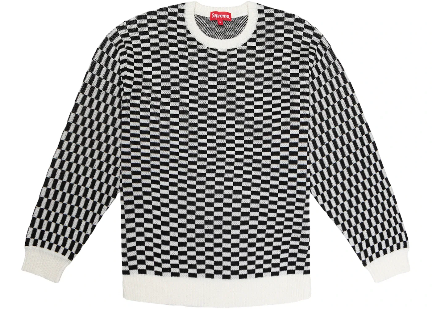 Мужской свитер с принтом Supreme Back Logo Sweater Checkerboard — фото 2