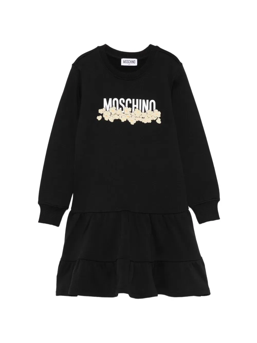 Платье с оборками и логотипом Moschino Kids, черный