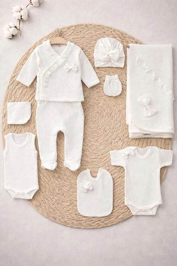Детский комплект для новорожденных для девочек хлопковый Bys Baby Fashion, Ecru