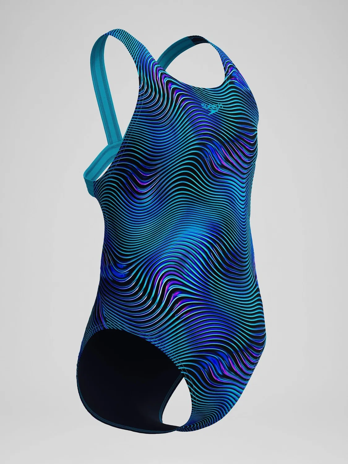 Купальник слитный Print Leaderback Speedo, синий — фото 2