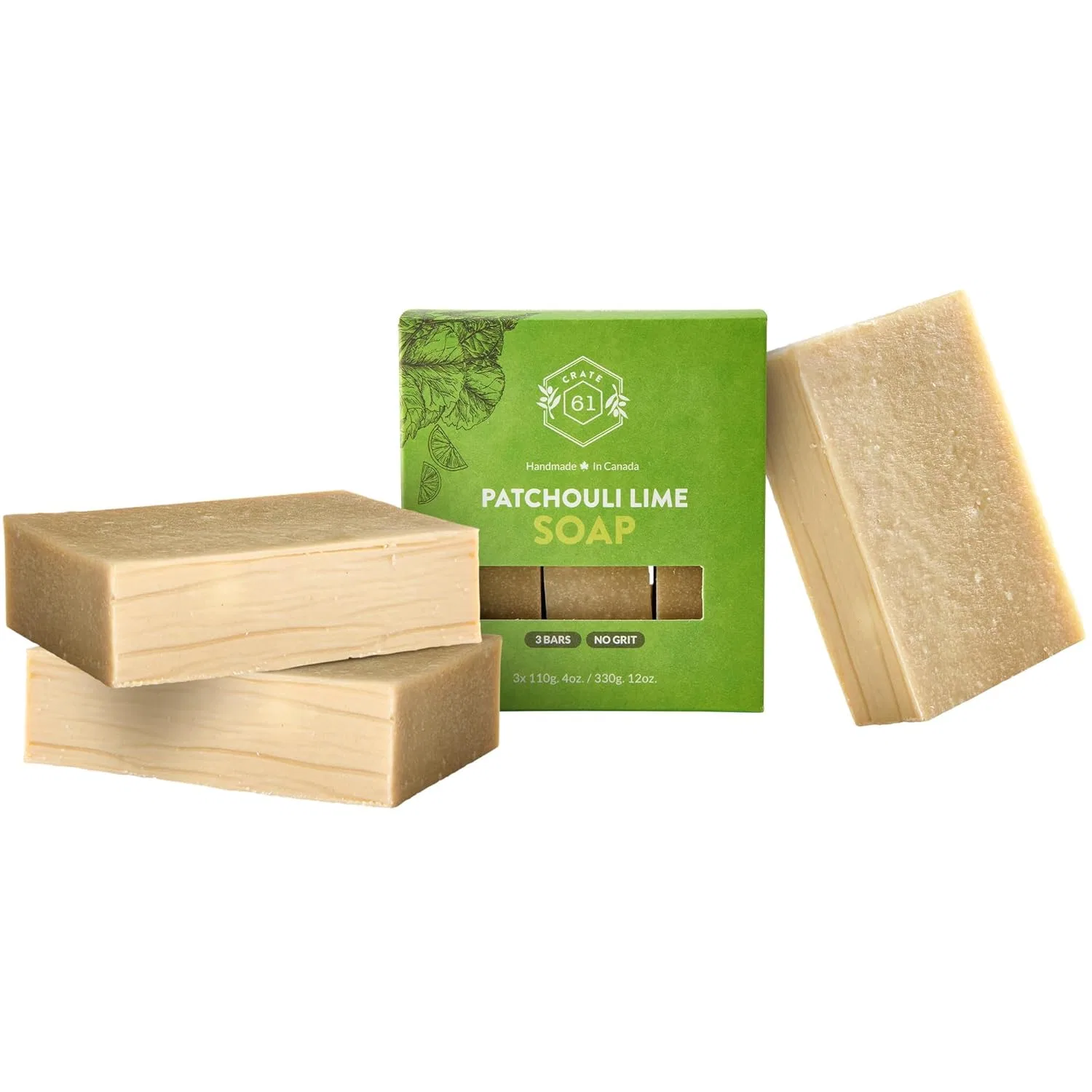 Мыло ручной работы Patchouli Lime, 3 шт, Crate 61 Organics, 110 г