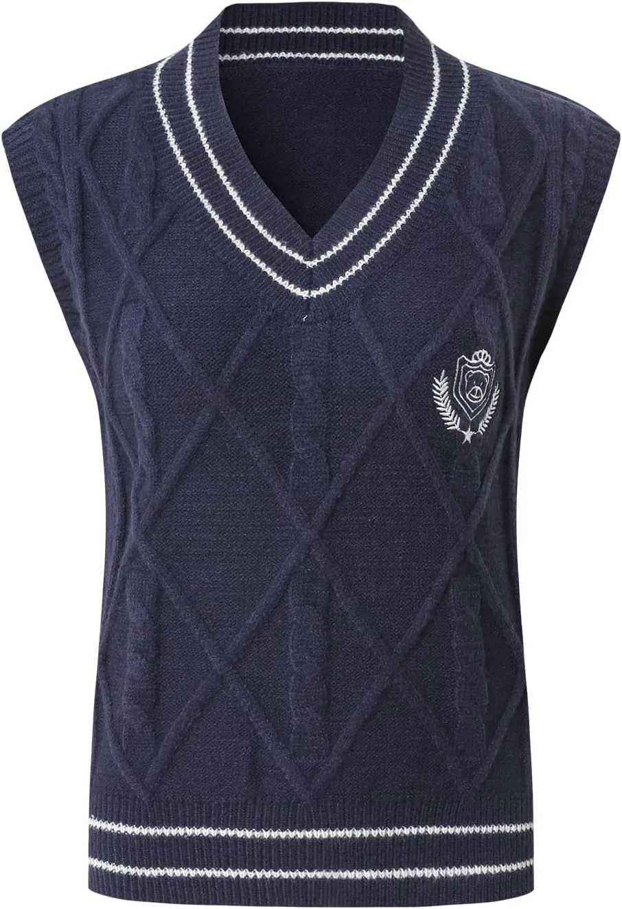 Женский жилет без рукавов с V-образным вырезом, Knit Pullover Top, Bue