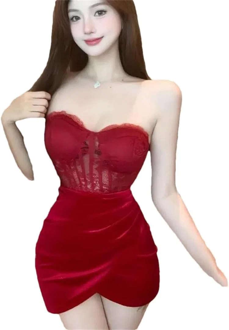 Женское клубное платье с открытыми плечами, Red