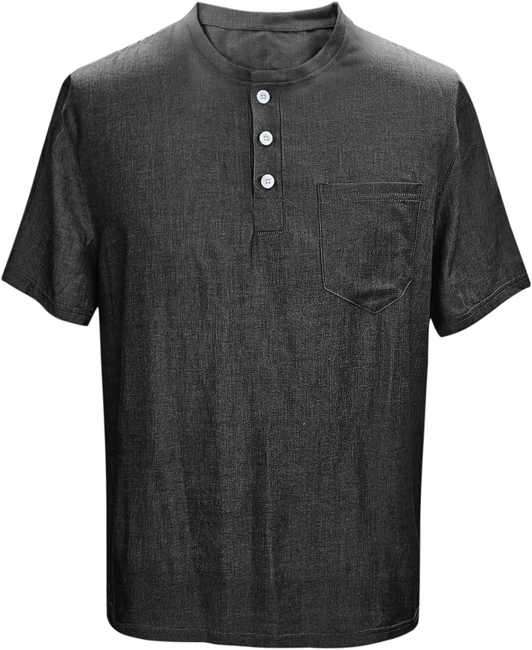 Мужская легкая футболка поло с карманом V-образная горловина Dark Grey — фото 3