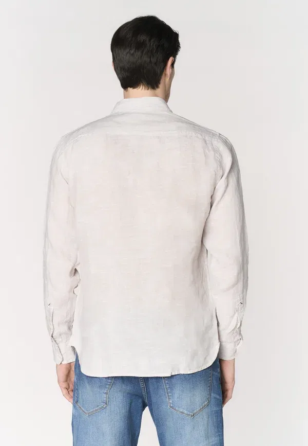 Рубашка льняная Shirt U.S. Polo Assn., Beige, бежевый — фото 3