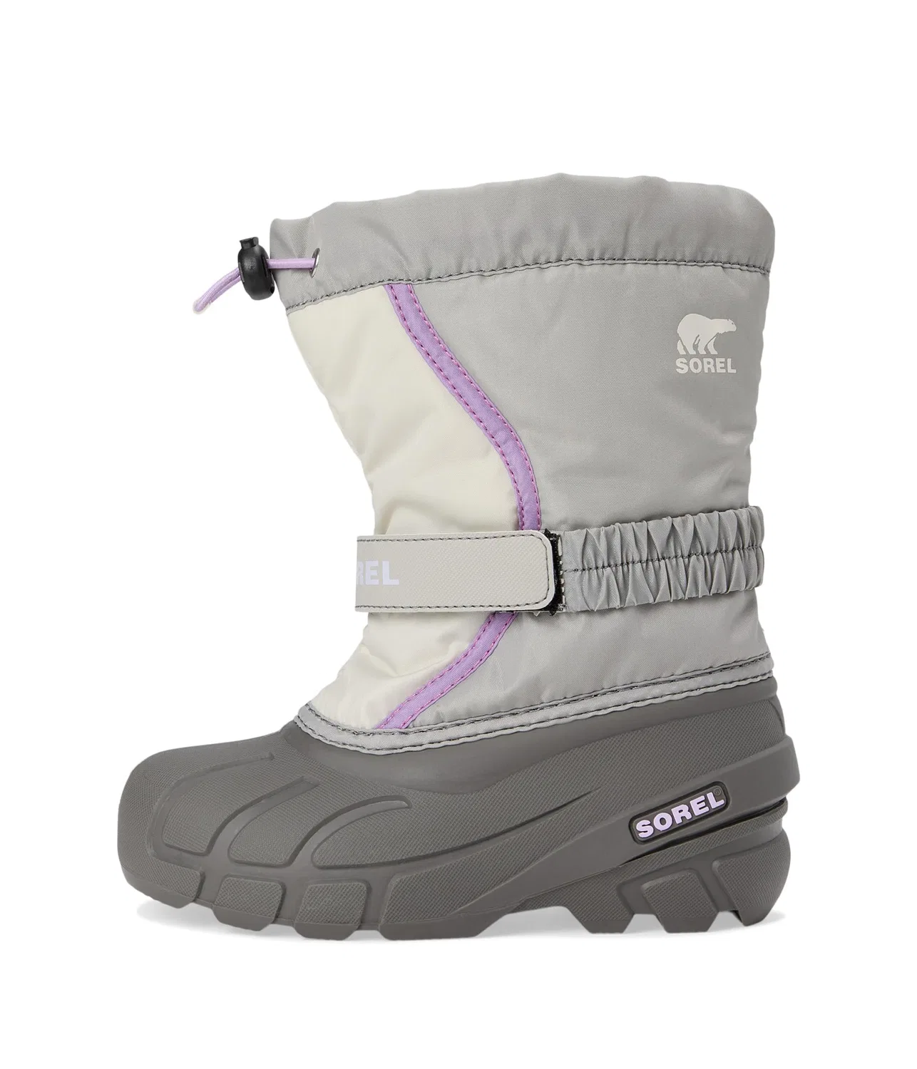 Детские зимние ботинки для мальчиков водонепроницаемые Flurry Sorel, Dove Euphoric Lilac — фото 4