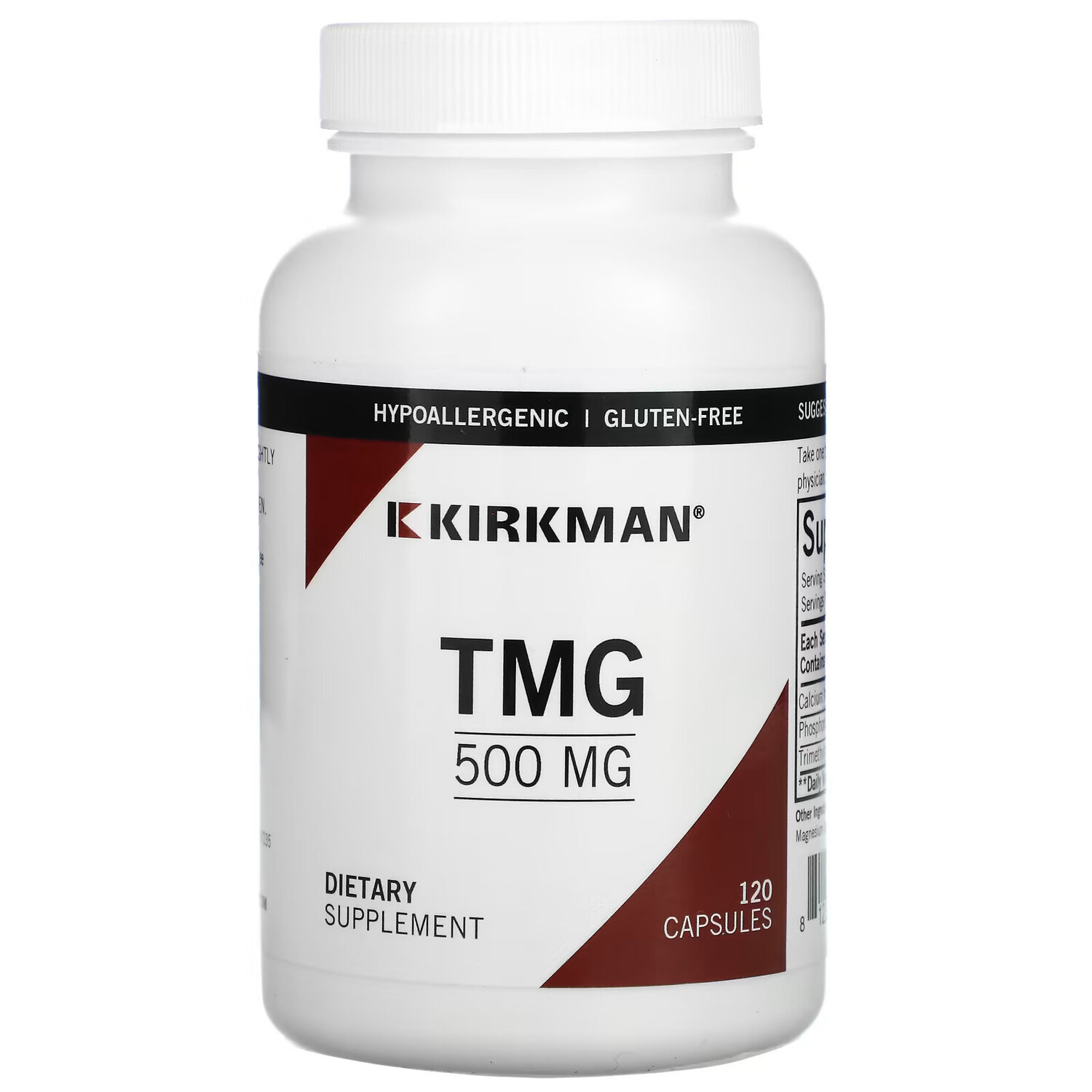 

Kirkman Labs, триметилглицин (TMG), 500 мг, 120 капсул