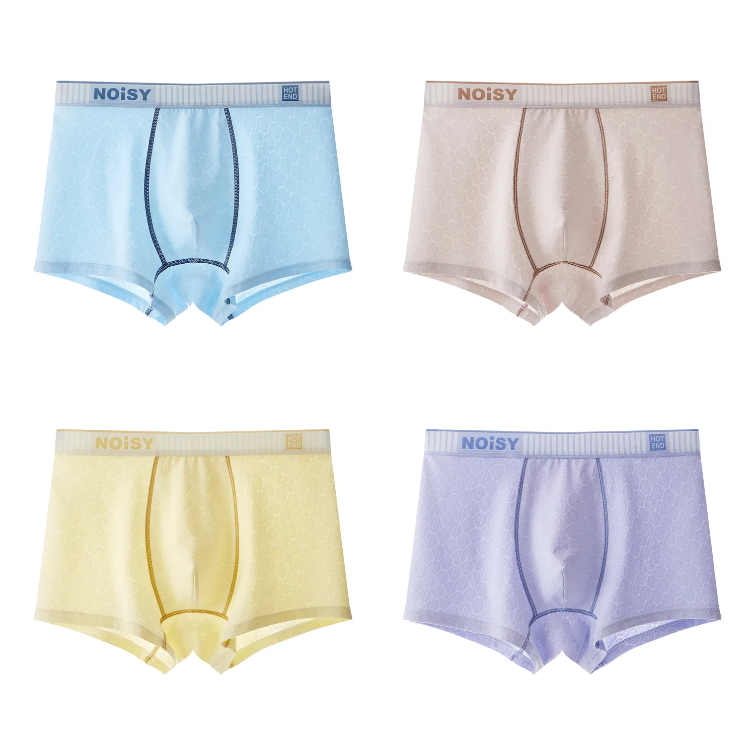 Детские трусы для мальчиков комплект из 4 штук 4 Pack Yellow+Gray+Blue+Green MIIOW — фото 3