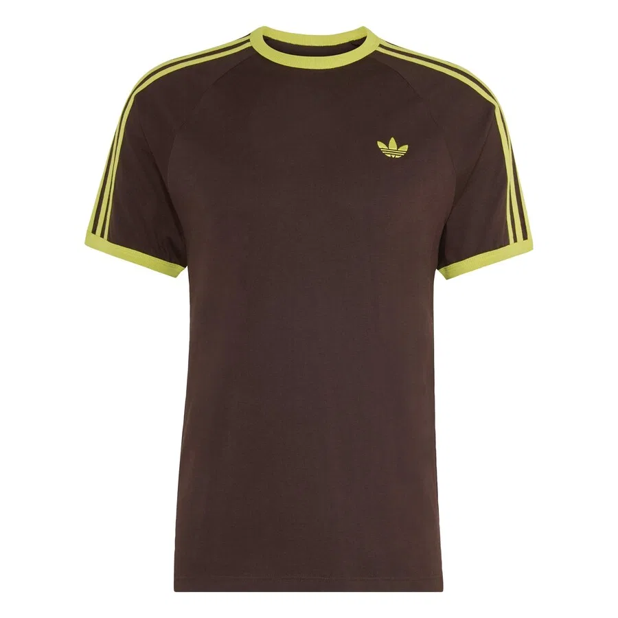 Футболка ADIDAS ORIGINALS темно-коричневого цвета