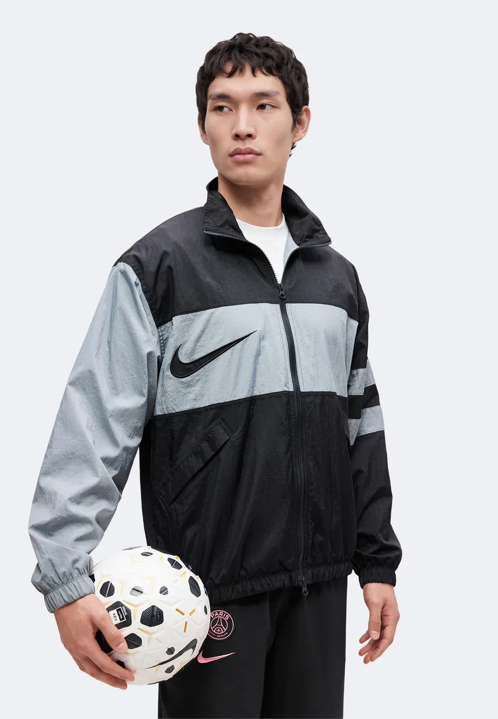 Мужская футбольная спортивная куртка - тренировочная куртка Nike Performance, Black/Cool Grey — фото 4