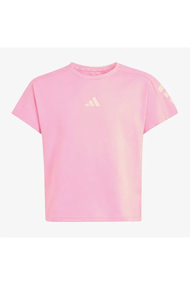 Детская футболка для девочек с коротким рукавом Future icons 3-stripes kids pink t-shirt Adidas, Pink — фото 4