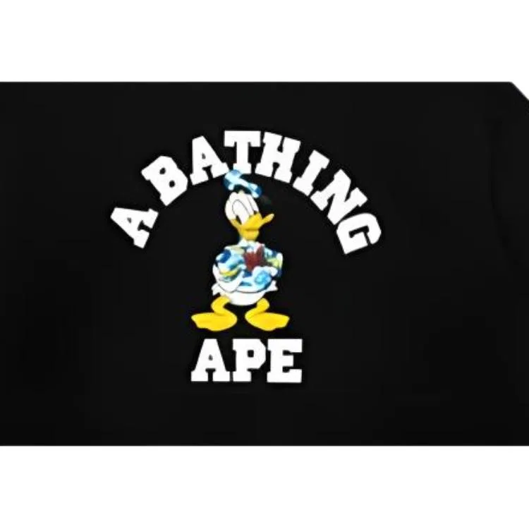 Детский свитшот с круглым вырезом X Disney A BATHING APE, черный — фото 4
