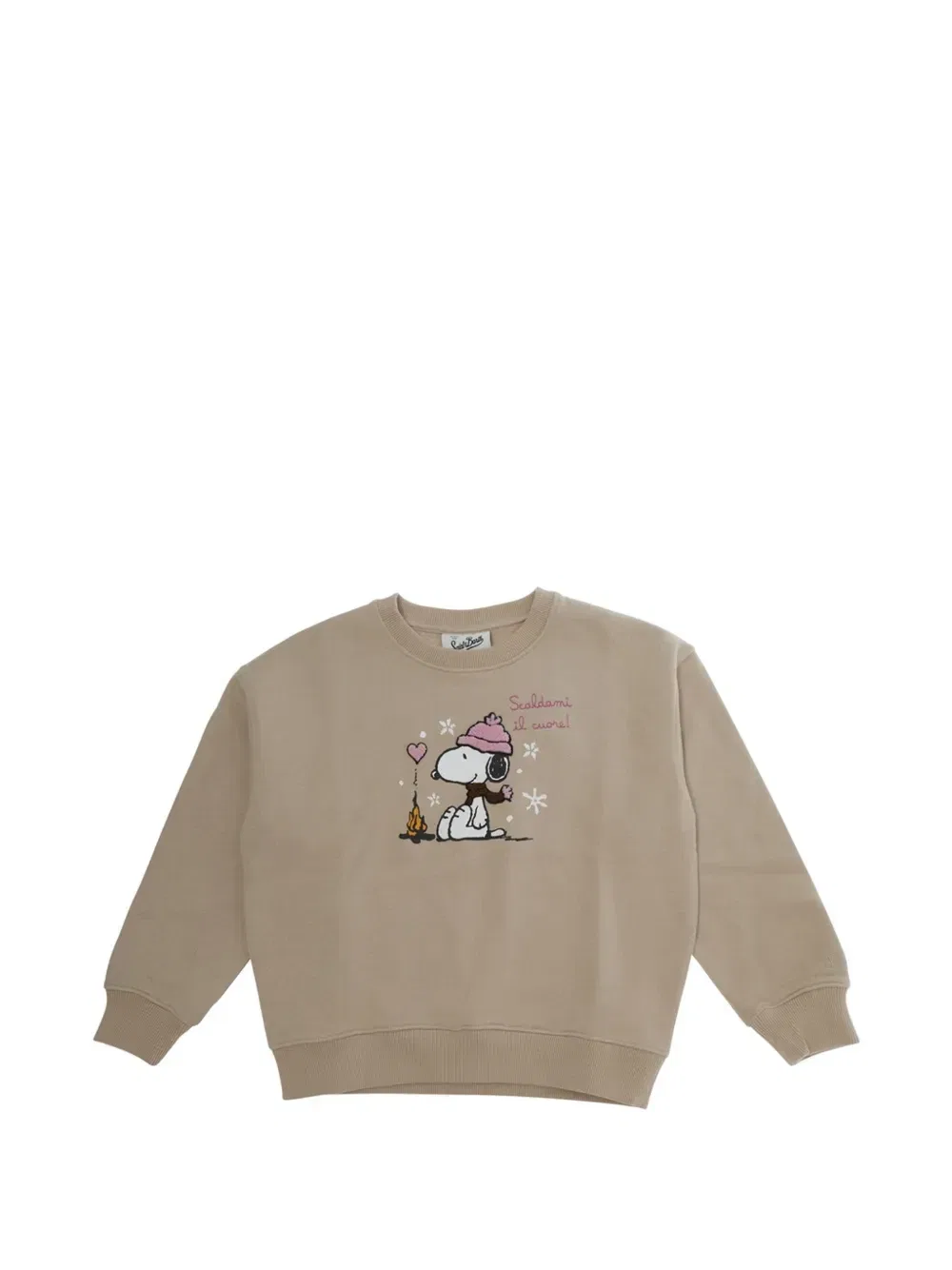 Толстовка с вышивкой в виде Снупи из коллекции «Peanuts» MC2 Saint Barth Kids, бежевый
