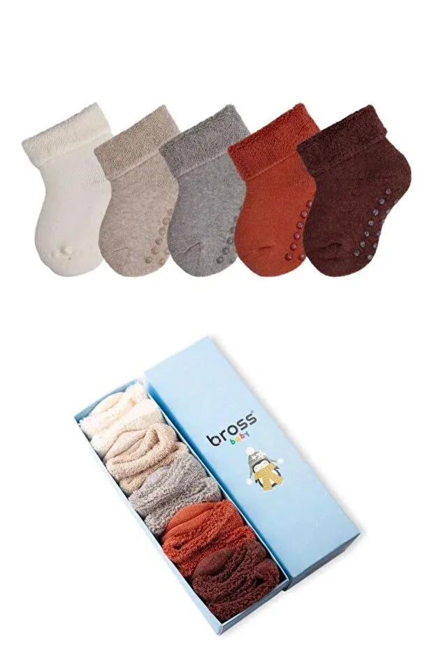 Детский комплект антискользящих махровых носков Bross, Asorti