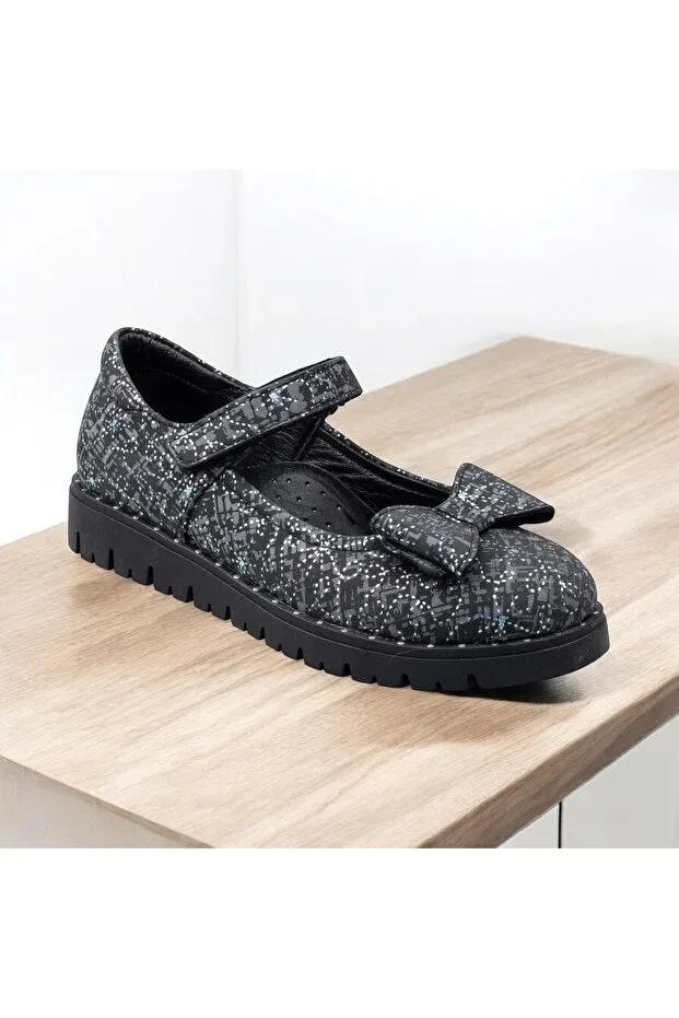 Детские балетки для девочек классические Jojo Kids, Black Gray — фото 3