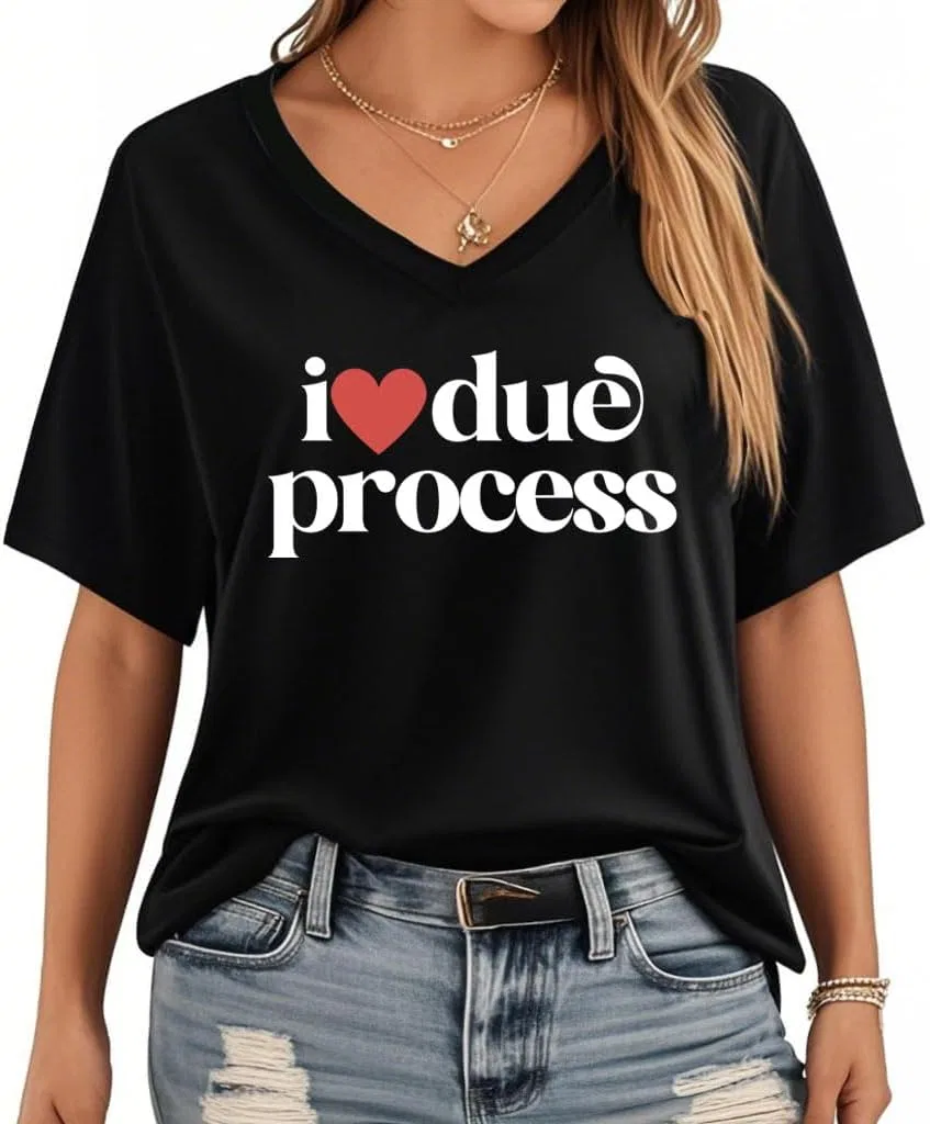 Женская футболка с принтом I Love Due Process, Black