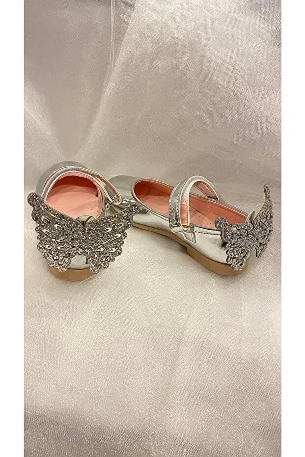 Детские балетки для девочек из искусственной кожи Patik Bebe, Silver — фото 4