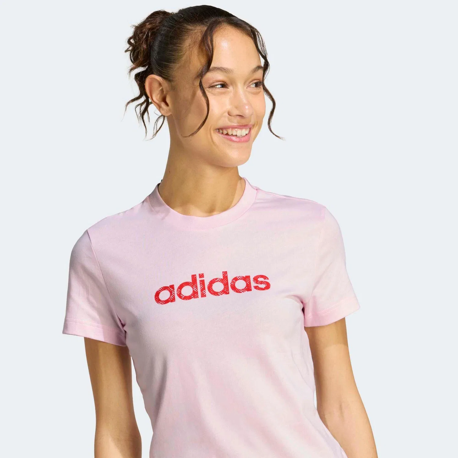 Женская хлопковая футболка Adidas, Hellrosa — фото 4