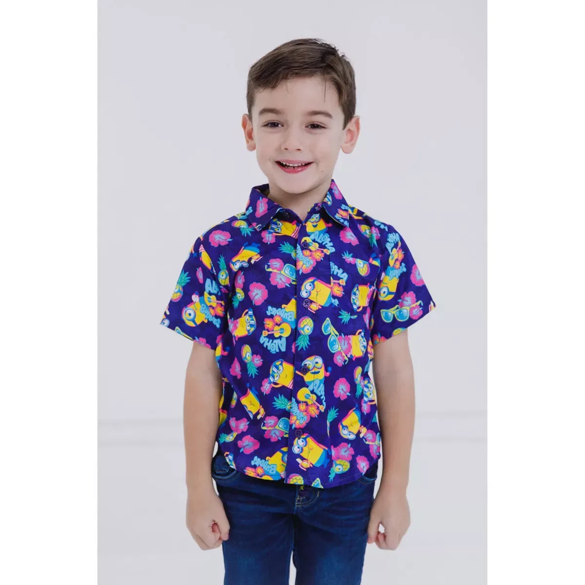 Детское гавайская рубашка с принтом Minions Despicable Me, Blue
