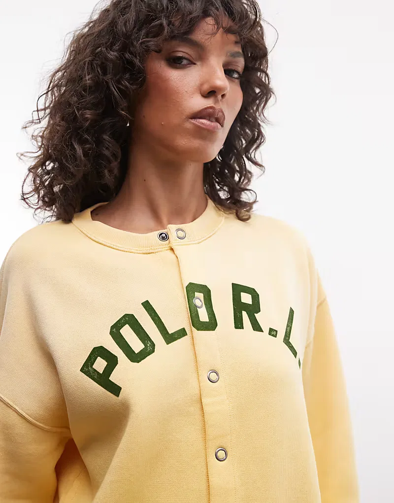 Толстовка Polo Ralph Lauren RL на пуговицах, желтый — фото 3